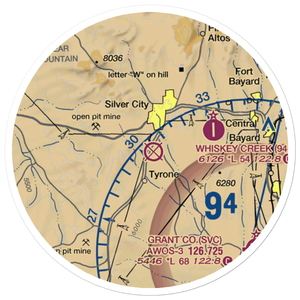 Turner Ridgeport Airport (NM72) VFR Sectional Sticker (20 mile)