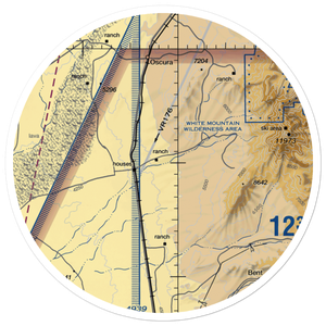 Three Rivers Ranch Airport (NM71) VFR Sectional Sticker (30 mile)
