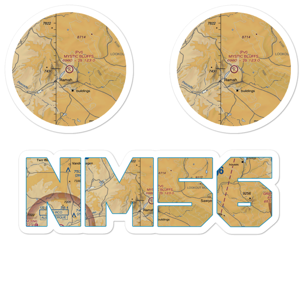Mystic Bluffs Airport (NM56) VFR Sectional Sticker Pack 