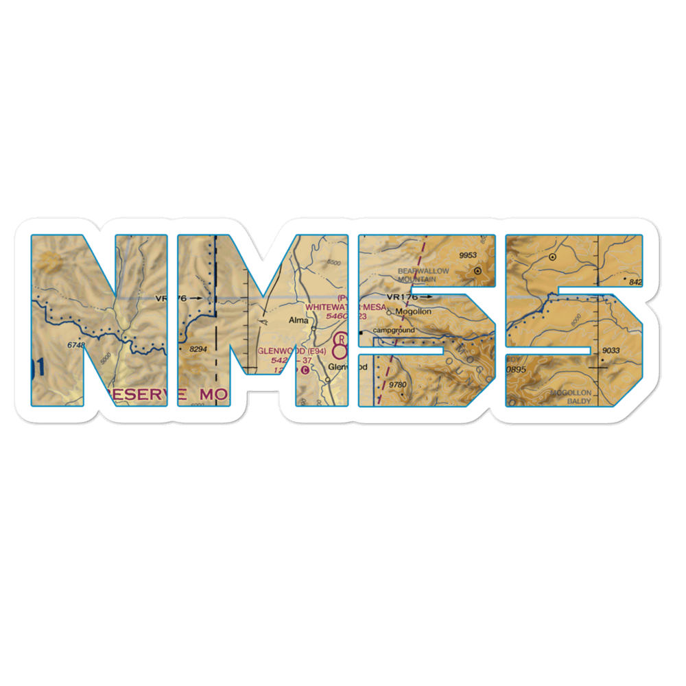 Whitewater Mesa Ranch Airport (NM55) VFR Sectional Sticker 