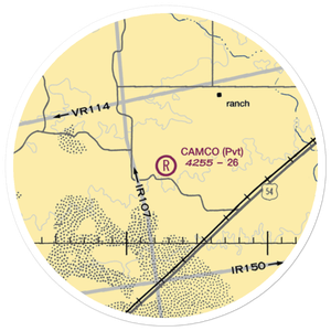 Camco Ranch Airport (NM52) VFR Sectional Sticker (20 mile)