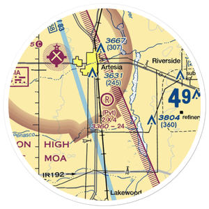 2 X 4 Ranch Airport (NM47) VFR Sectional Sticker (20 mile)
