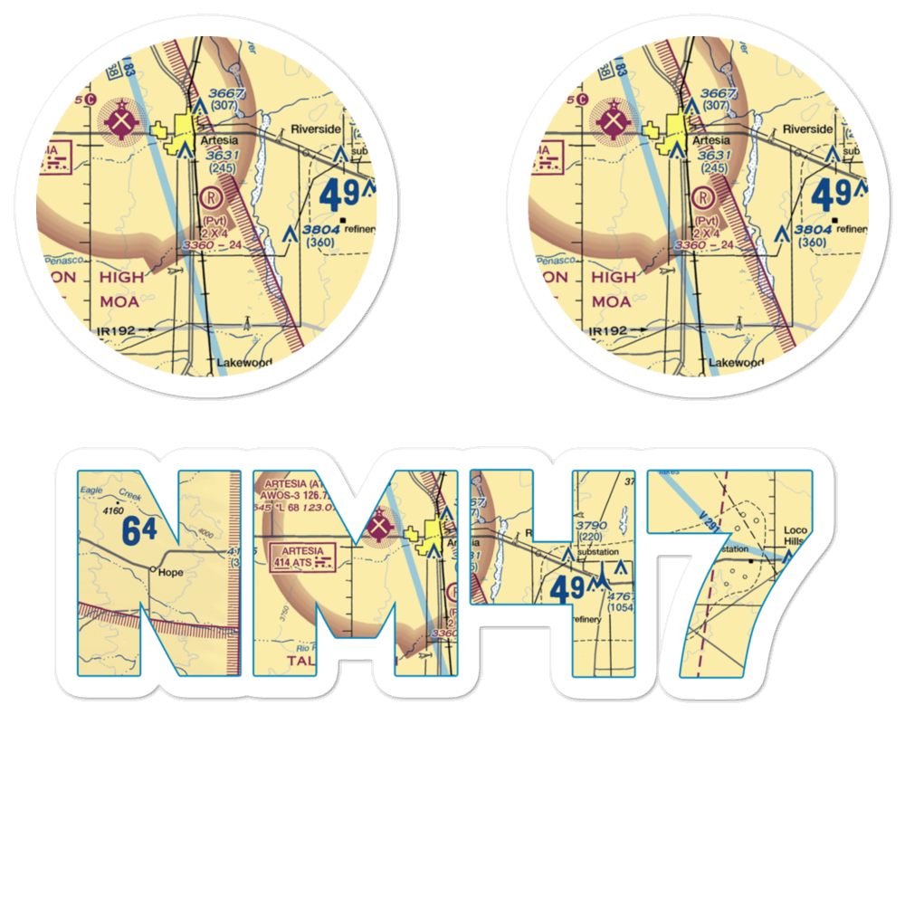 2 X 4 Ranch Airport (NM47) VFR Sectional Sticker Pack 