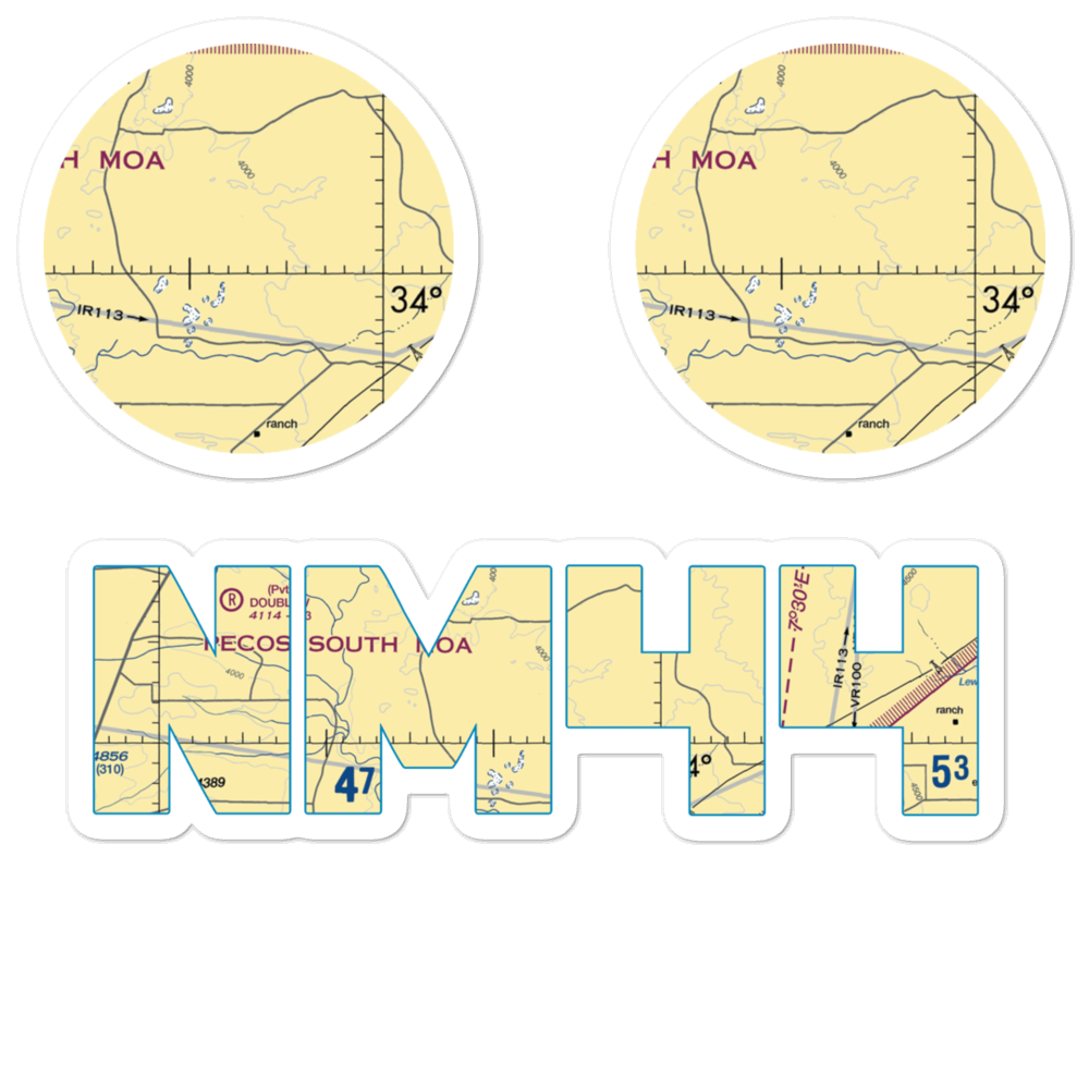 Bojax Ranch Airport (NM44) VFR Sectional Sticker Pack 