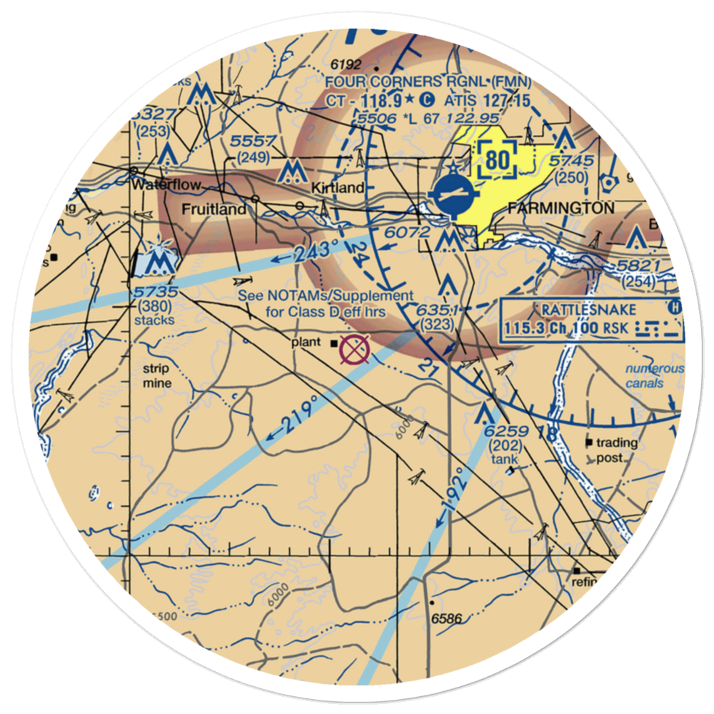 Davenport Airport (NM39) VFR Sectional Sticker (30 mile) 