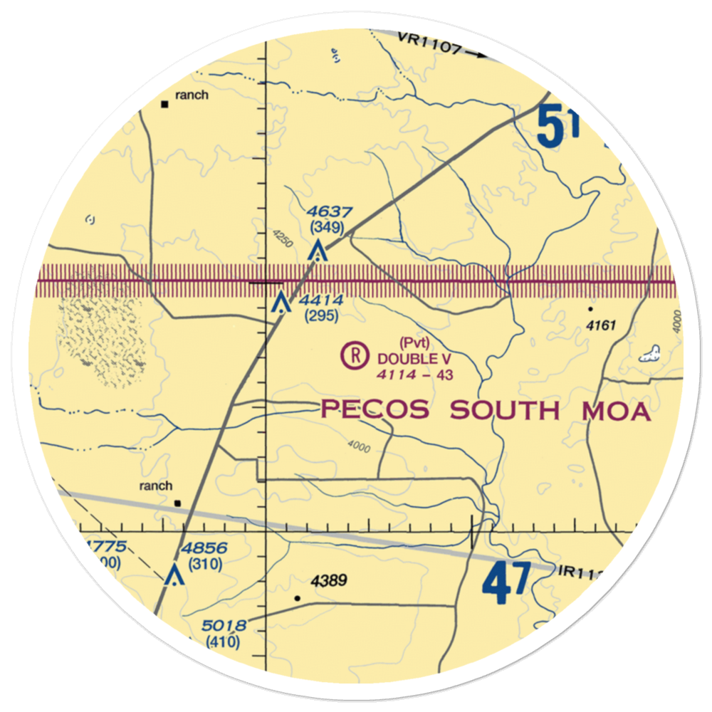 Double V Ranch Airport (NM38) VFR Sectional Sticker (30 mile) 