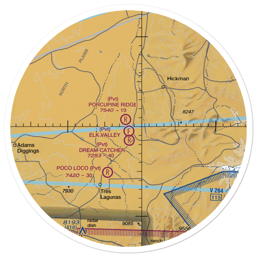 Elk Valley Airstrip (NM31) VFR Sectional Sticker (30 mile) 
