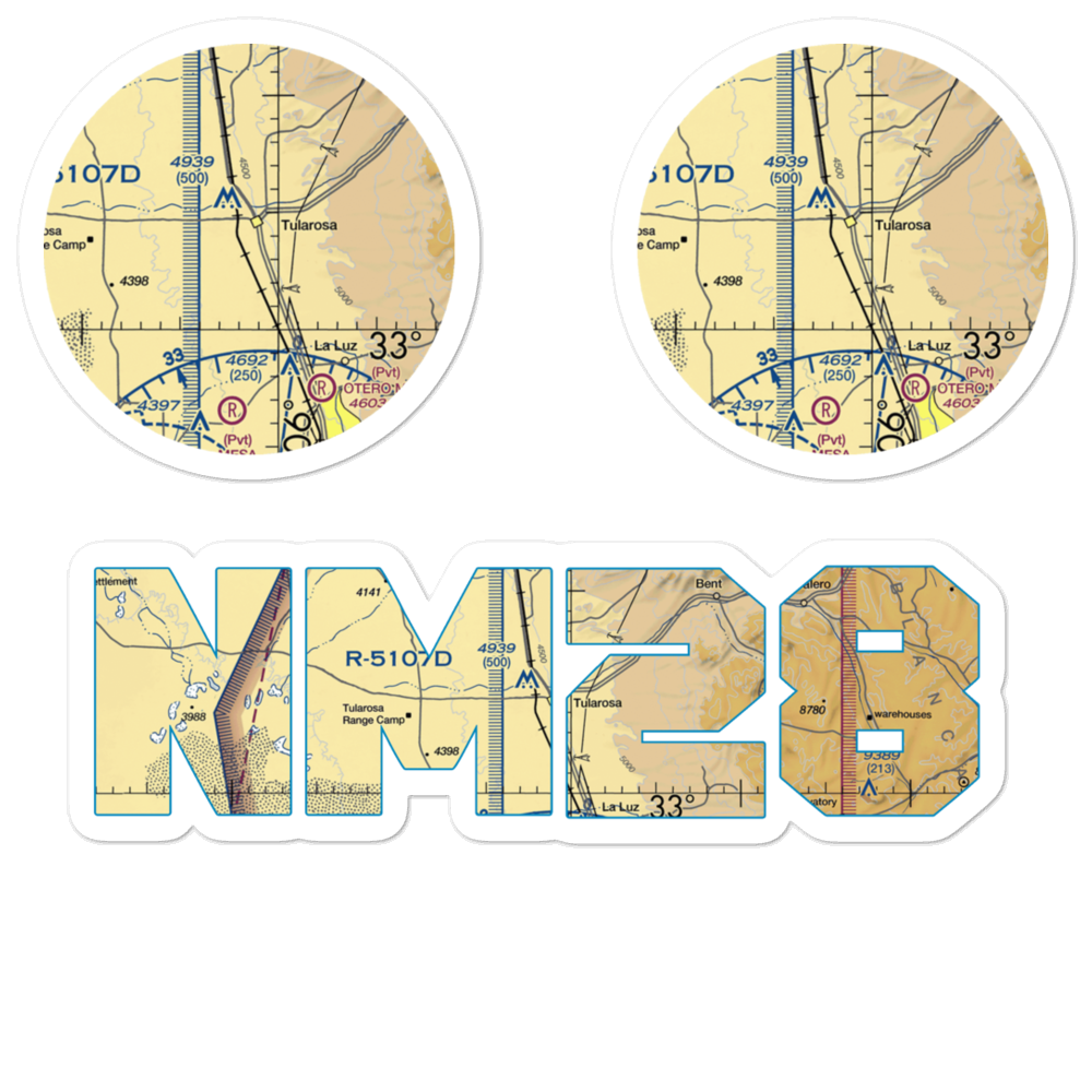 Beckett Farm Airport (NM28) VFR Sectional Sticker Pack 