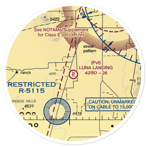 Luna Landing Airport (NM26) VFR Sectional Sticker (20 mile)