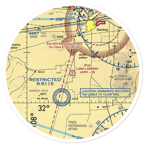Luna Landing Airport (NM26) VFR Sectional Sticker (30 mile)