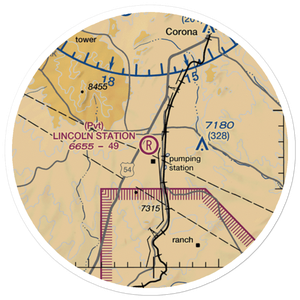 Lincoln Station Airport (NM25) VFR Sectional Sticker (20 mile)