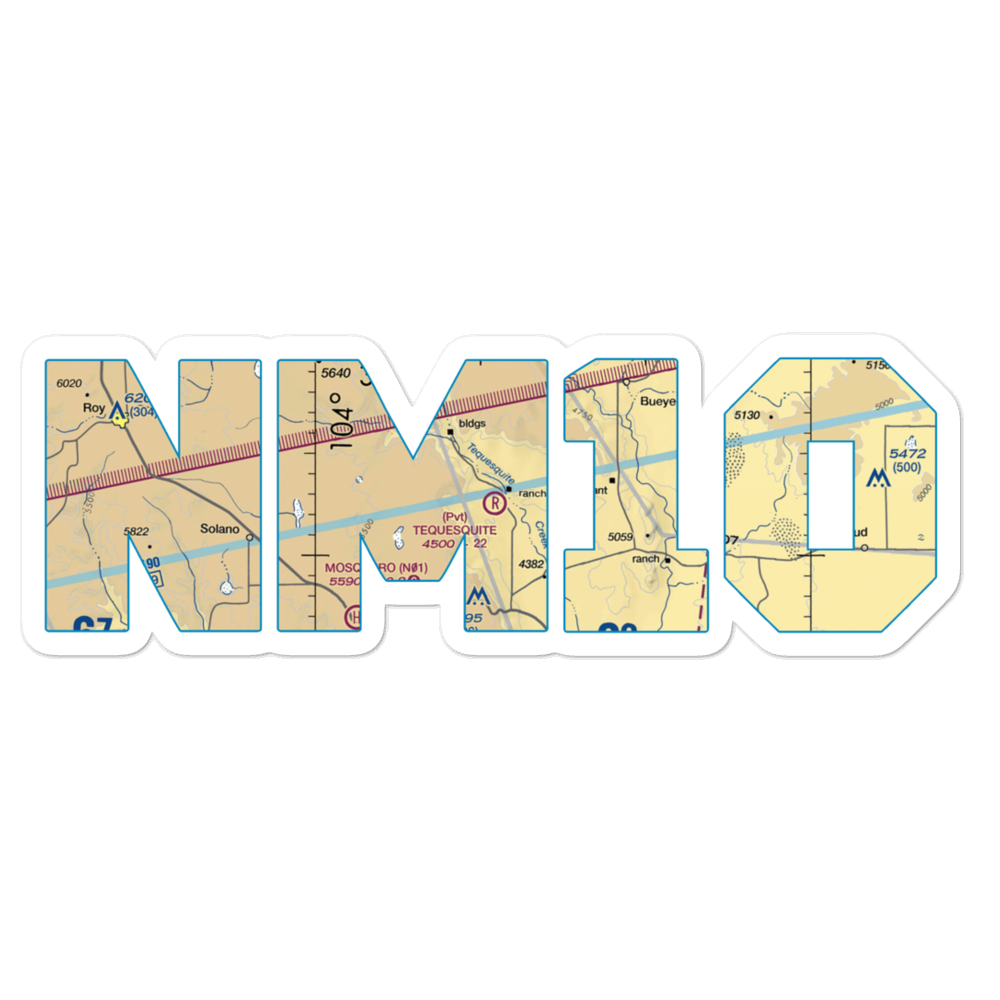 Tequesquite Ranch Airport (NM10) VFR Sectional Sticker 