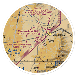 Rancho Magdalena Airport (NM01) VFR Sectional Sticker (20 mile)