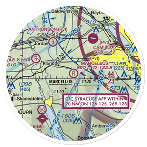 Marcellus Airport (NK71) VFR Sectional Sticker (20 mile)