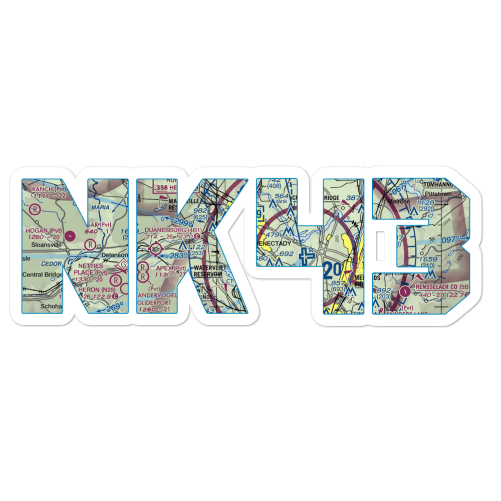 Jerry Phibbs Airport (NK43) VFR Sectional Sticker 