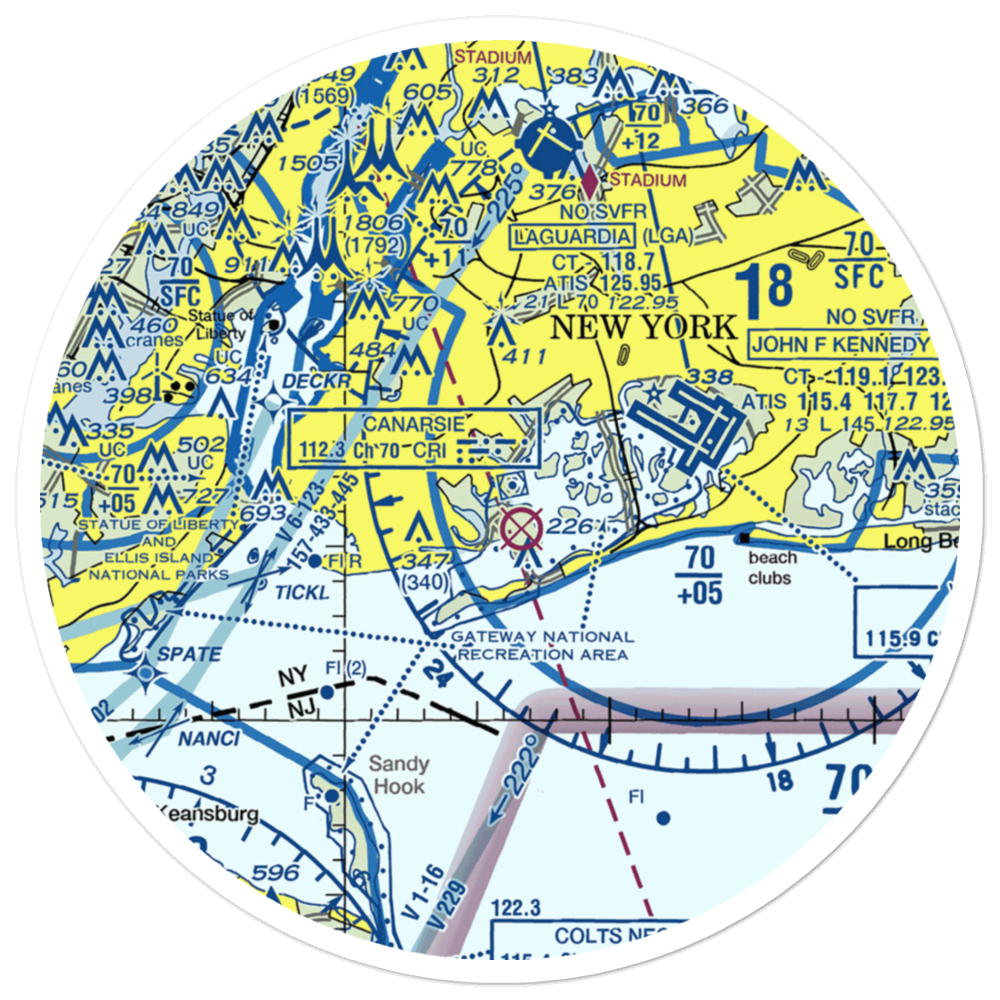 Private Sealanes-Jamaica Bay Seaplane Base (NK30) VFR Sectional Sticker (30 mile) 