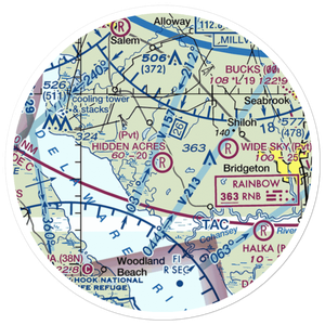 Hidden Acres Farm Airport (NJ84) VFR Sectional Sticker (20 mile)