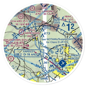 Goat Hill Airport (NJ79) VFR Sectional Sticker (20 mile)