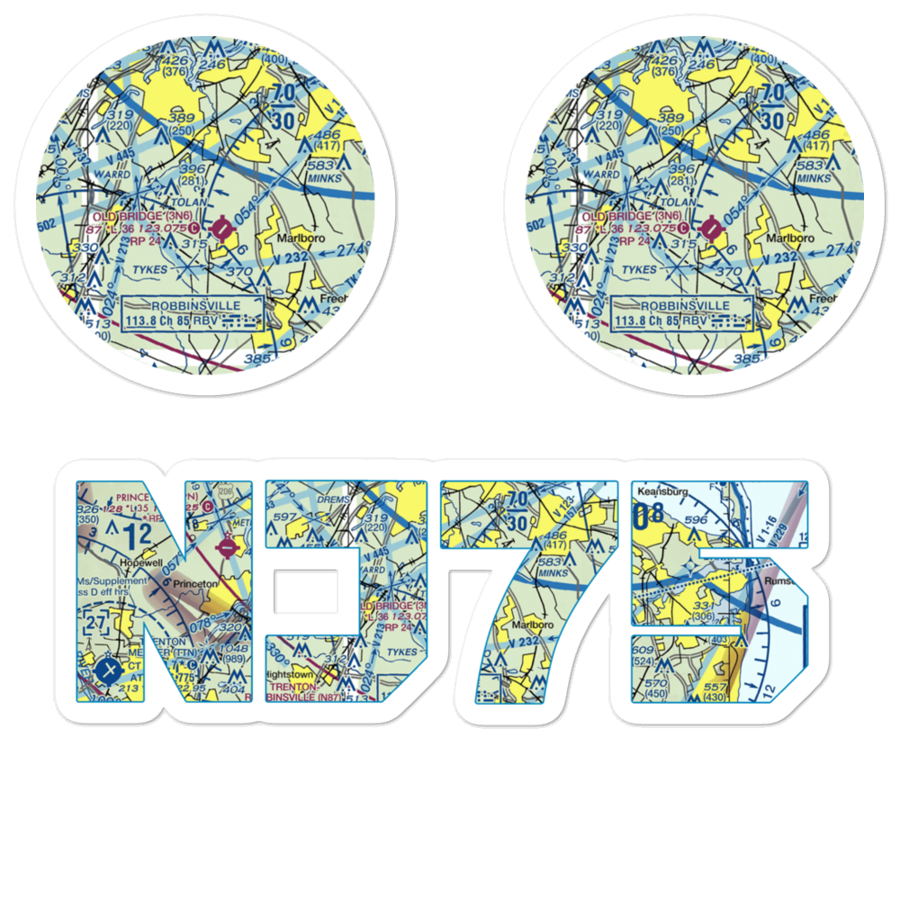 Werner Private Airport (NJ75) VFR Sectional Sticker Pack 