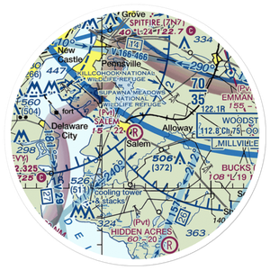 Salem Airfield (NJ74) VFR Sectional Sticker (20 mile)