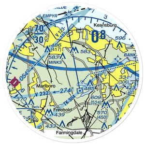 Hop Brook Farm Airport (NJ72) VFR Sectional Sticker (20 mile)