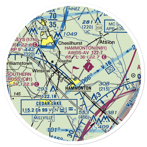 Ideal Mfg Corp Airport (NJ69) VFR Sectional Sticker (20 mile)