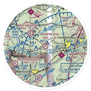 John E. Rogers Airport (NJ65) VFR Sectional Sticker (20 mile)