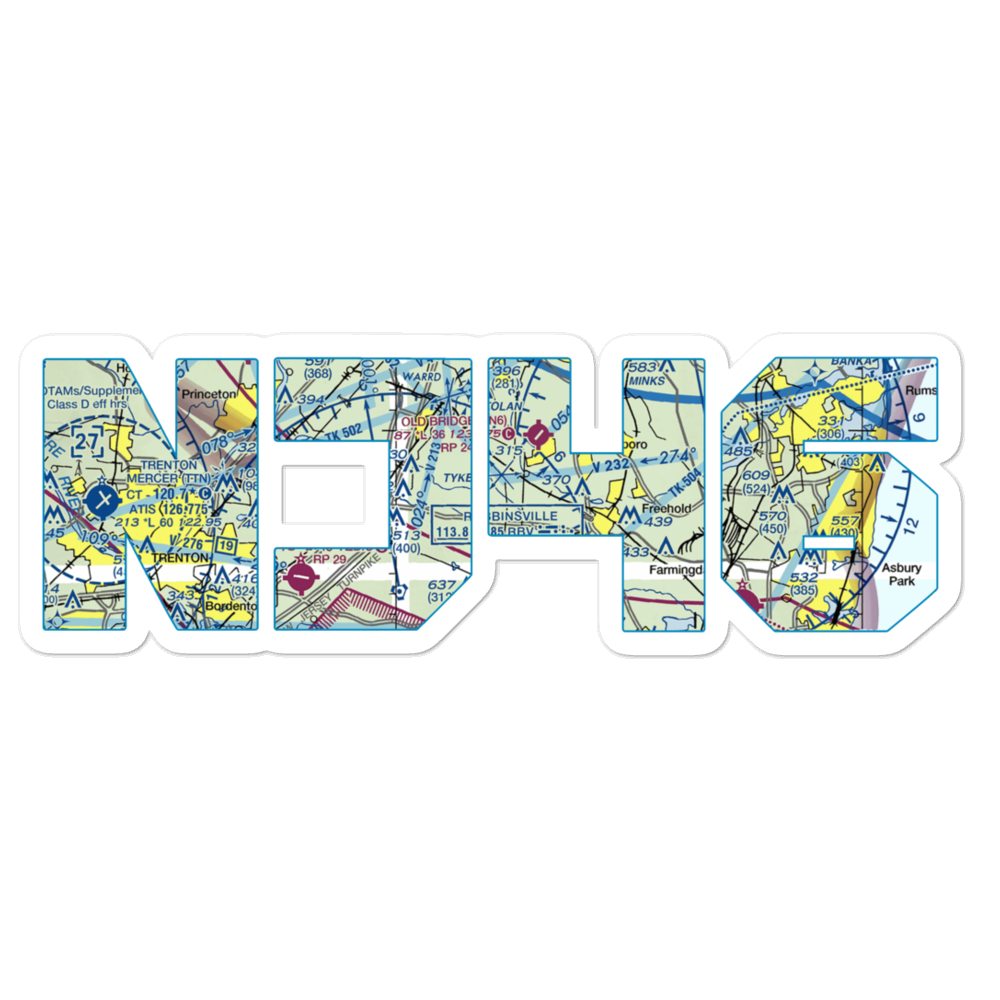 Mar Bar L Farms Airport (NJ46) VFR Sectional Sticker 