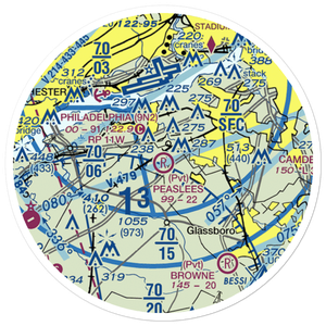 Peaslees Airstrip (NJ25) VFR Sectional Sticker (20 mile)