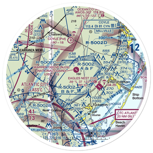 Warren Grove Range Airport (NJ24) VFR Sectional Sticker (30 mile)