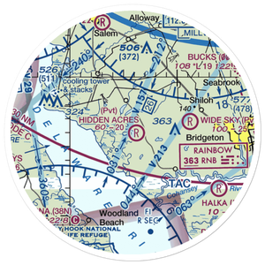 Newport Meadows Seaplane Base (NJ07) VFR Sectional Sticker (20 mile)