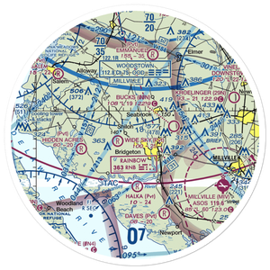 B J Farms Airport (NJ06) VFR Sectional Sticker (30 mile)