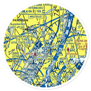Ridgefield Park Seaplane Base (NJ00) VFR Sectional Sticker (20 mile)