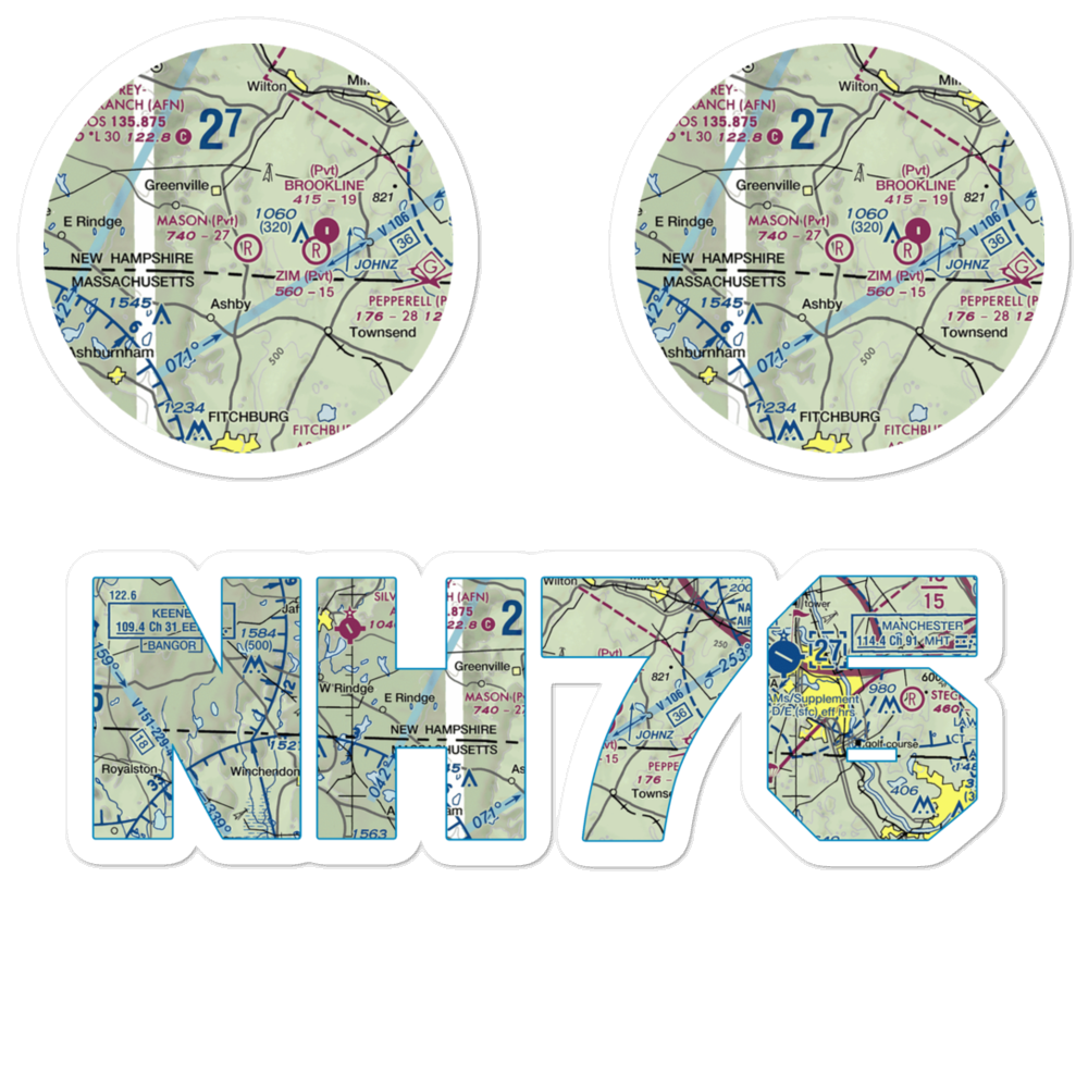 Mason Airfield (NH76) VFR Sectional Sticker Pack 