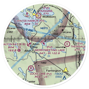 Merrymeeting Lake Seaplane Base (NH68) VFR Sectional Sticker (20 mile)