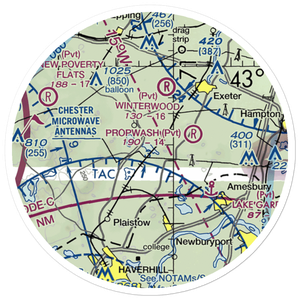 Pow-Wow Seaplane Base (NH64) VFR Sectional Sticker (20 mile)