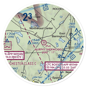 Murphy-Sherwood Park Airport (NH43) VFR Sectional Sticker (20 mile)