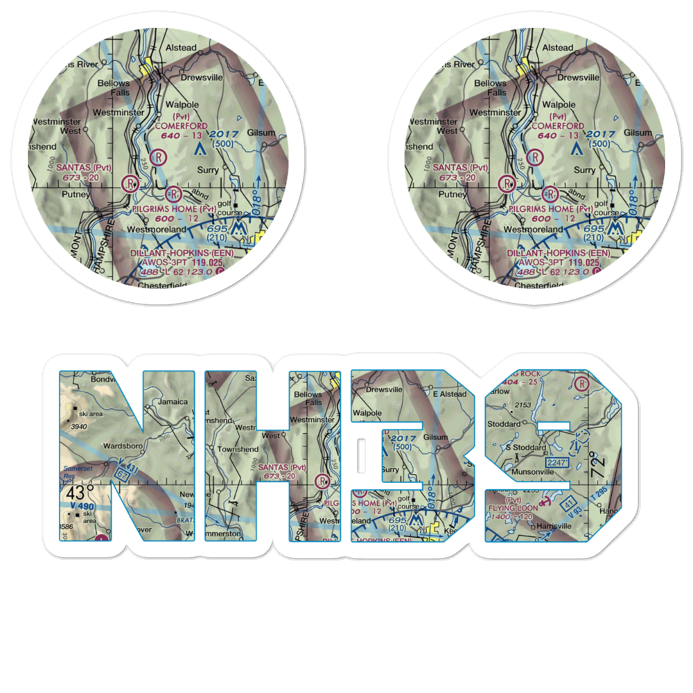 Frank D. Comerford Airport (NH39) VFR Sectional Sticker Pack 