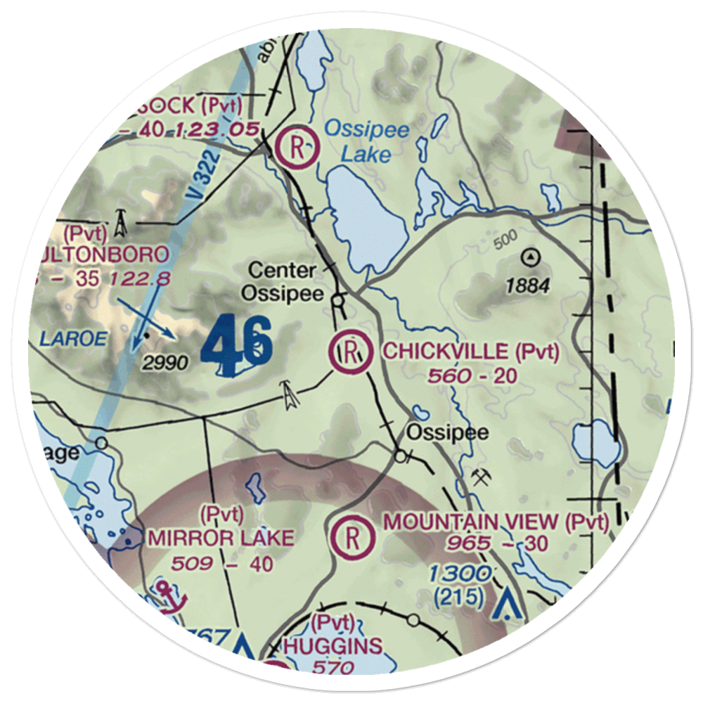 Chickville Airport (NH18) VFR Sectional Sticker (20 mile) 