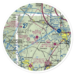 Brookline Airport (NH16) VFR Sectional Sticker (30 mile)
