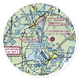 Bellamy River Seaplane Base (NH01) VFR Sectional Sticker (20 mile)