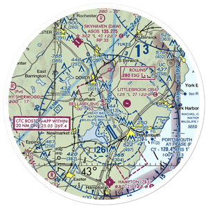 Bellamy River Seaplane Base (NH01) VFR Sectional Sticker (30 mile)