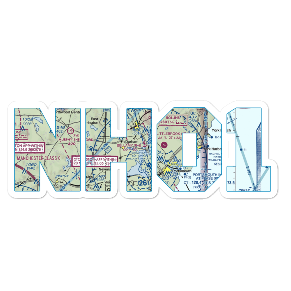 Bellamy River Seaplane Base (NH01) VFR Sectional Sticker 