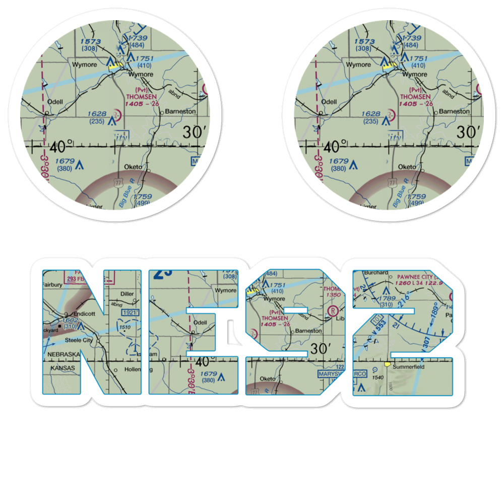 Thomsen Airport (NE92) VFR Sectional Sticker Pack 