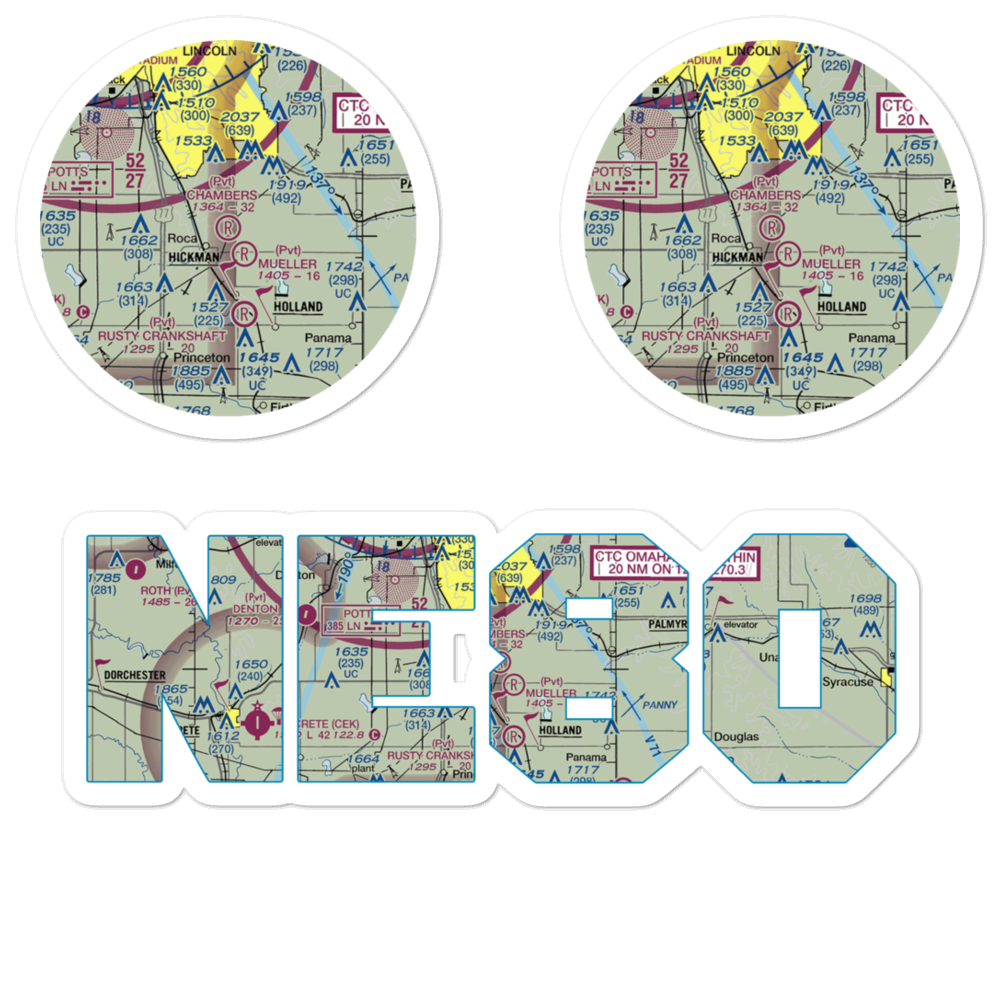 Chambers Airfield (NE80) VFR Sectional Sticker Pack 