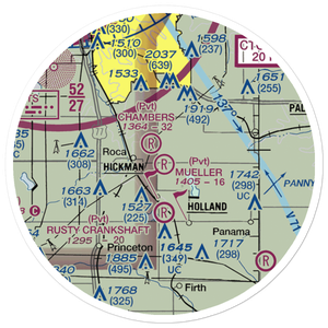 Mueller Field (NE79) VFR Sectional Sticker (20 mile)