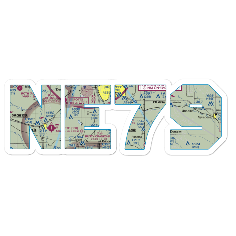 Mueller Field (NE79) VFR Sectional Sticker 