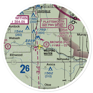Browns Airport (NE69) VFR Sectional Sticker (20 mile)