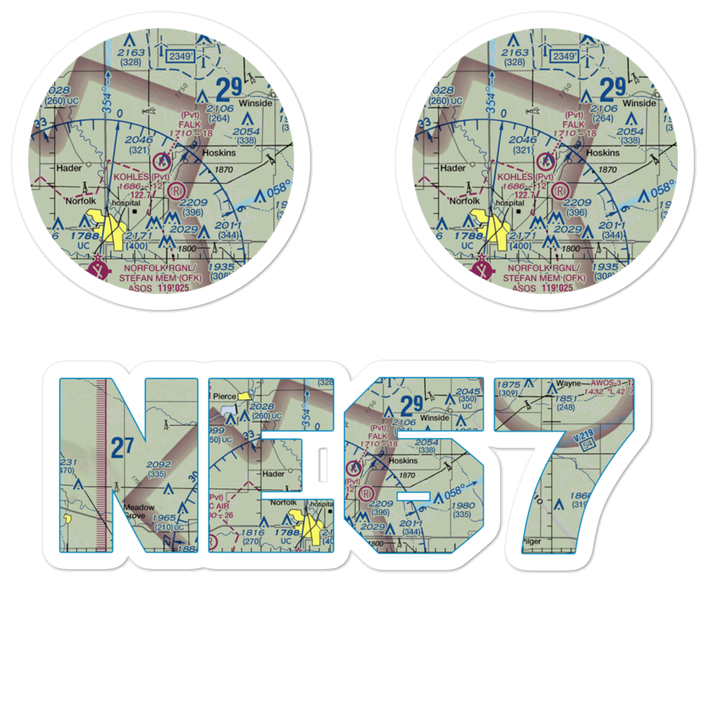 Falk Air Field (NE67) VFR Sectional Sticker Pack 