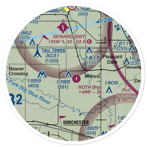 Roth Airport (NE65) VFR Sectional Sticker (20 mile)